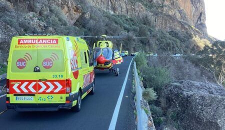 Radfahrer in Tejeda auf Gran Canaria mit Auto kollidiert