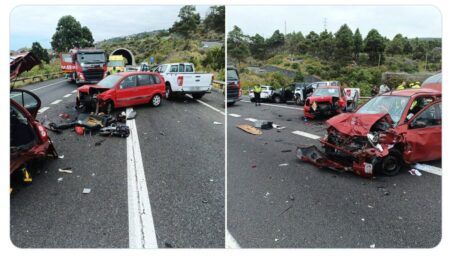 Schwerer Unfall auf Teneriffa – sechs Autos kollidieren Schwerer Unfall auf Teneriffa - sechs Autos kollidieren