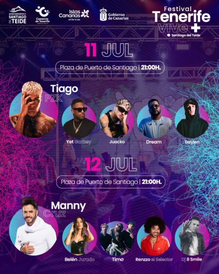 Sommerfest in Puerto de Santiago: Tiago PZK und Manny Cruz live Puerto de Santiago Festival Tenerife Vive Santiago 2025